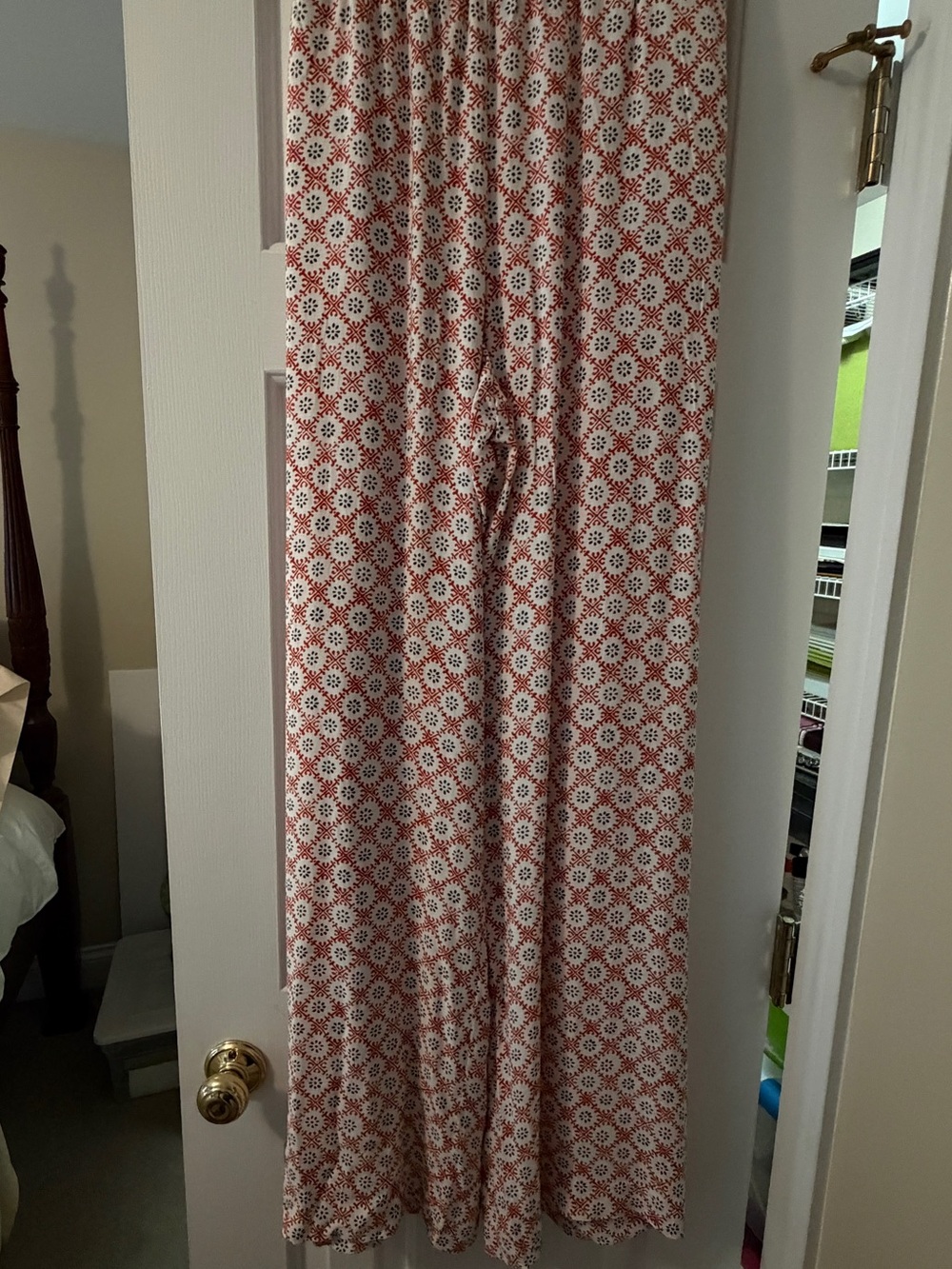 Ann Taylor Red/Coral & White Wide-Leg Printed Palazzo Pants in Tall